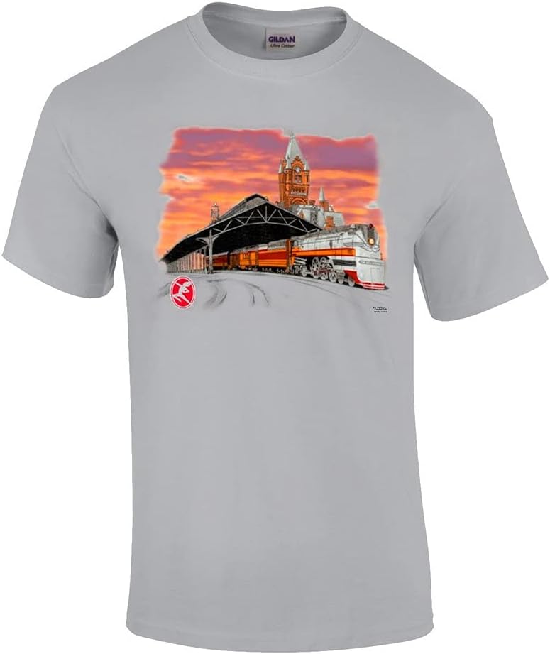 Milwaukee Hiawatha Sunset Authentic Railroad T-Shirt [40] - Adult Ash