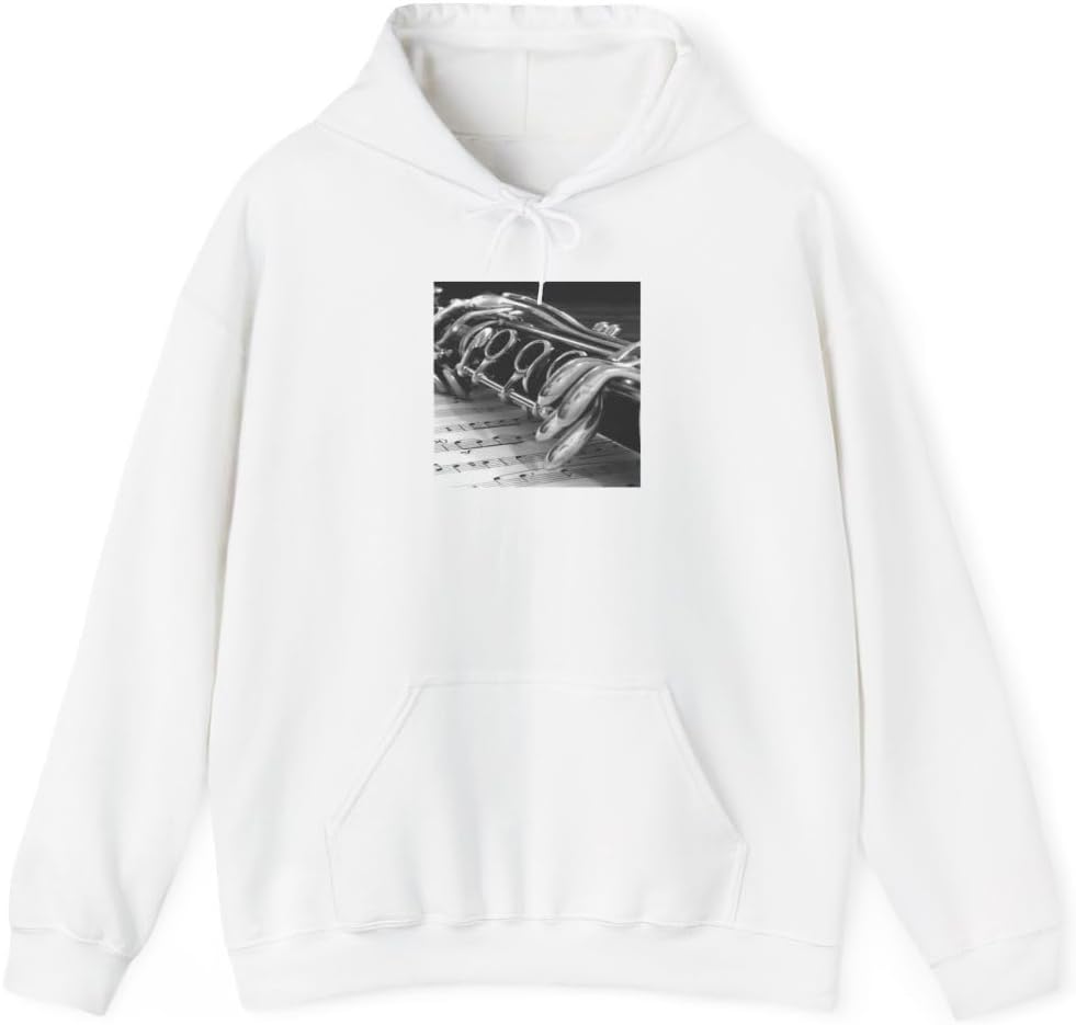 3dRose Clarinet Hooded Sweatshirt White/S - As Pictured