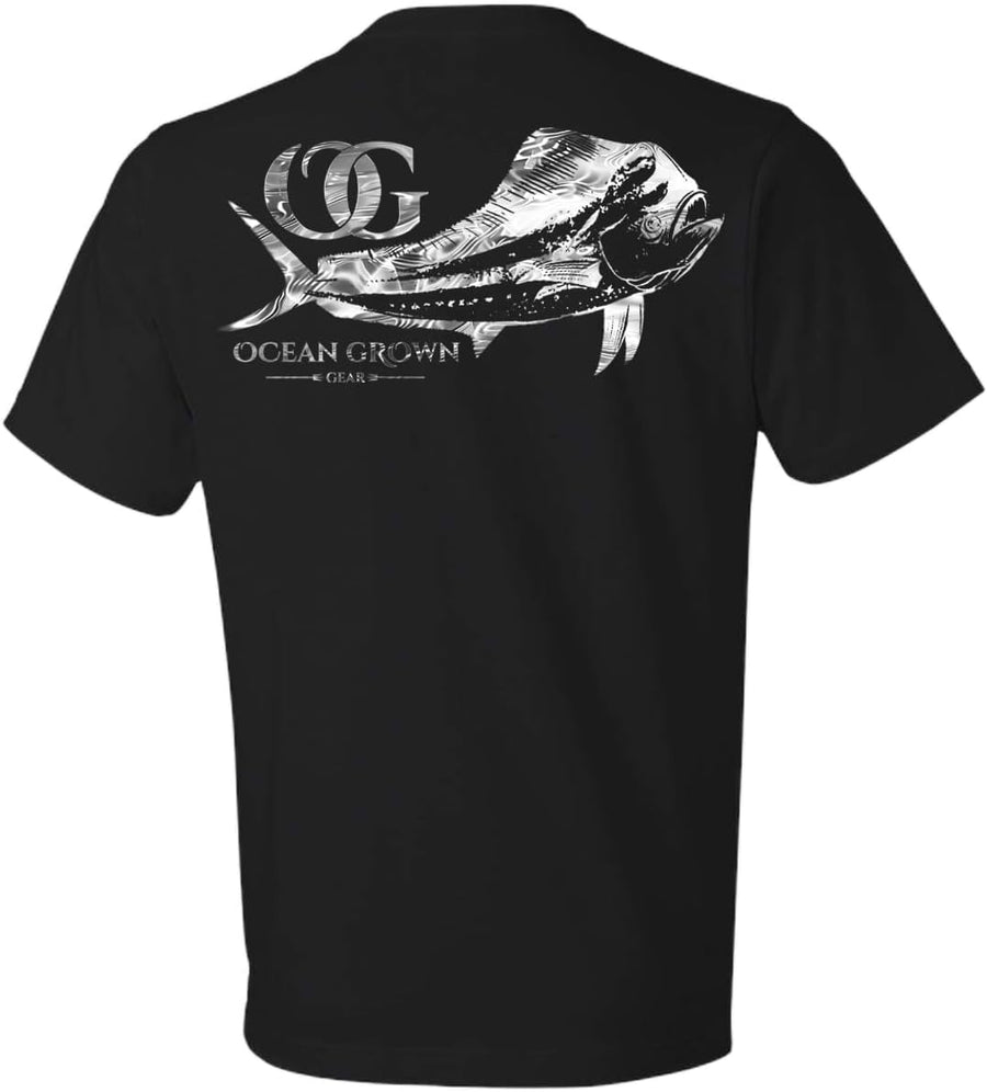 Ocean Grown Fishing Shirts Silver Mahi T-Shirt for Men | Short Sleeve Graphic Tee - As Pictured