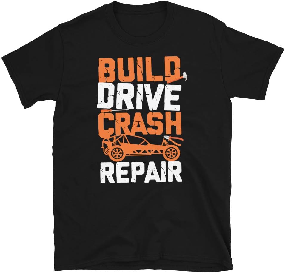 RC Race Car Build. Drive. Crash Remote Control Funny car. Repair T-Shirt - Black