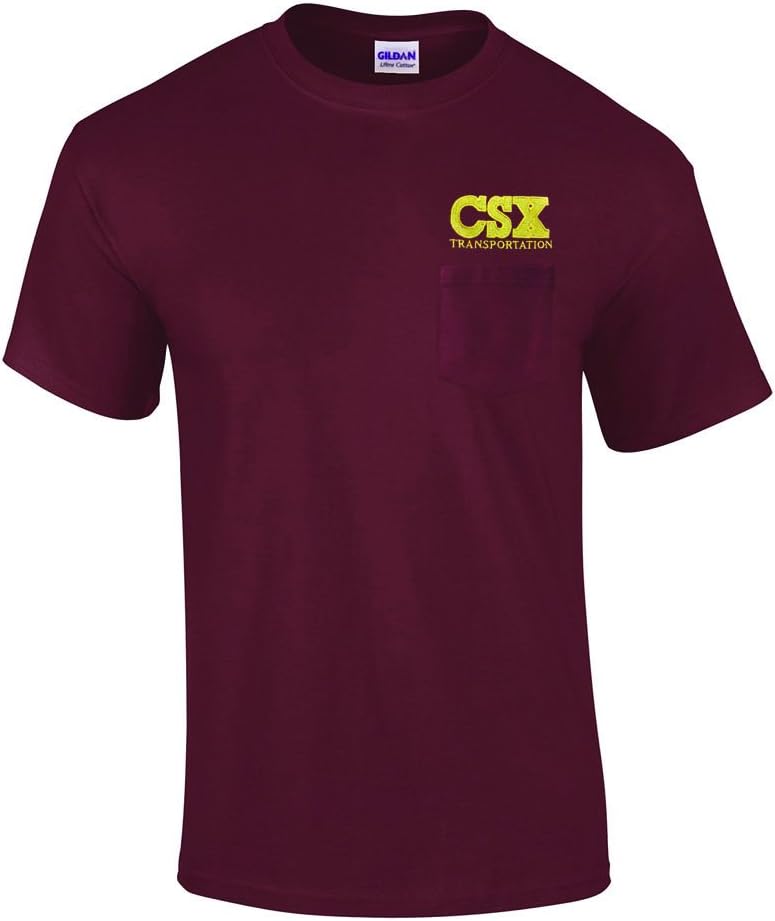 Daylight Sales CSX Transportation Embroidered Pocket Tee [p22] - Maroon