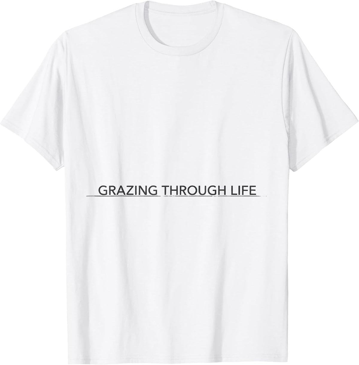 Men's Grazing Through Life Funny Cow Farm Animal Pun Humor T-Shirt - White