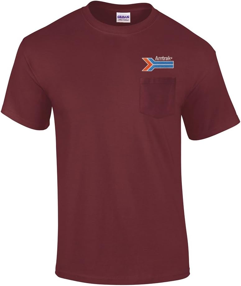 Amtrak Arrow Embroidered Pocket Tee [p221] - Maroon