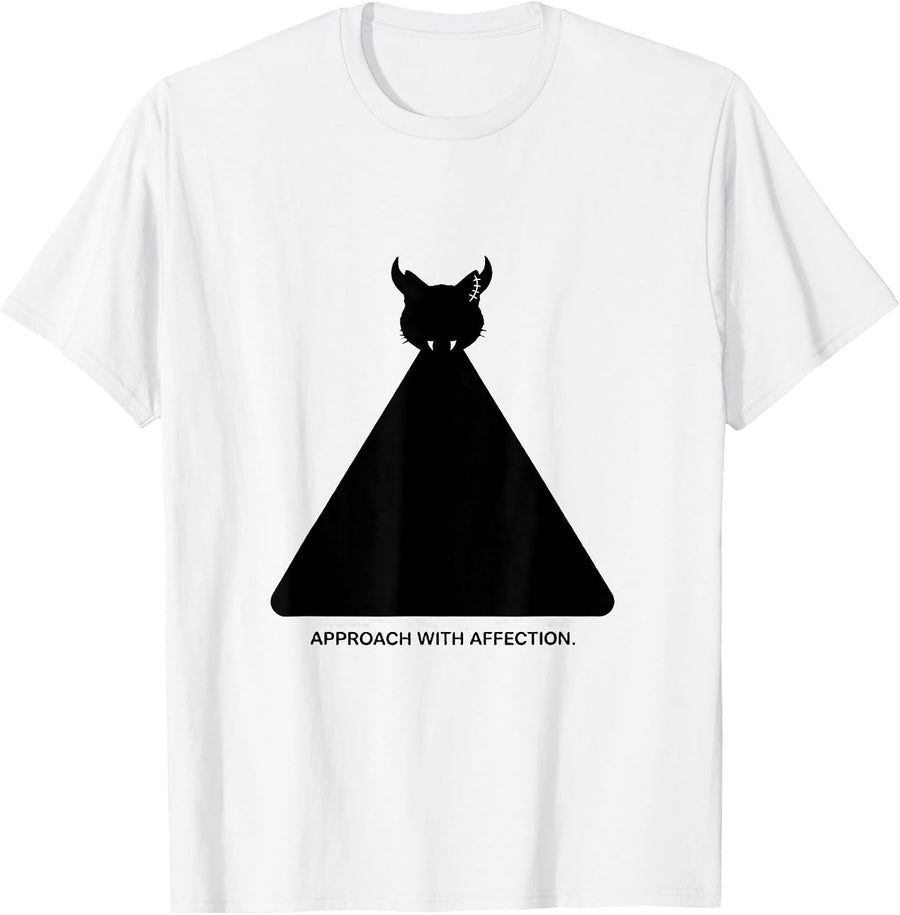 Men's Approach With Affection Pastel Goth Creepy-Cute Kawaii Cat T-Shirt - White
