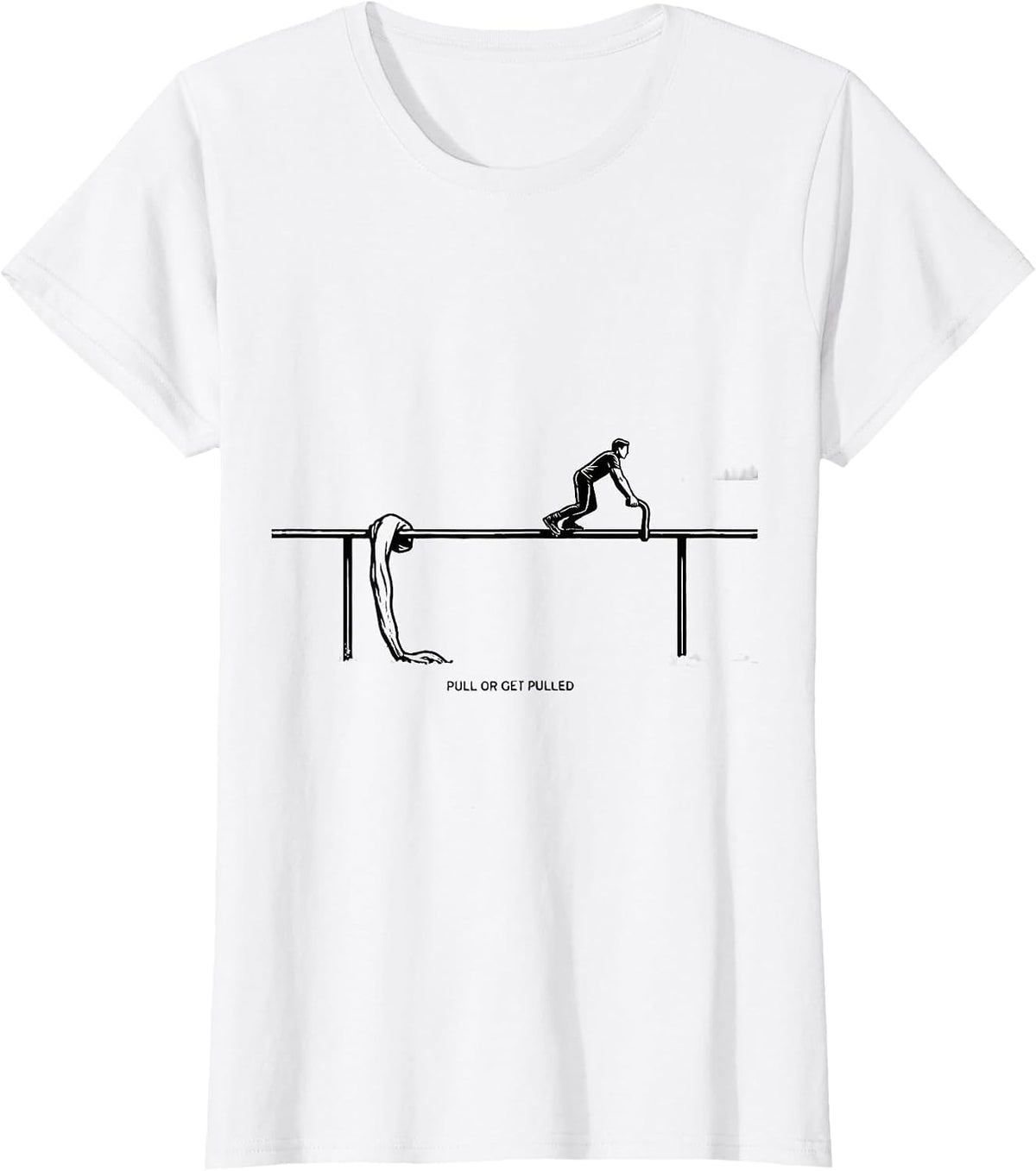 Women's Pull Or Get Pulled Funny Ski Snowboard Dad Gift T-Shirt - White