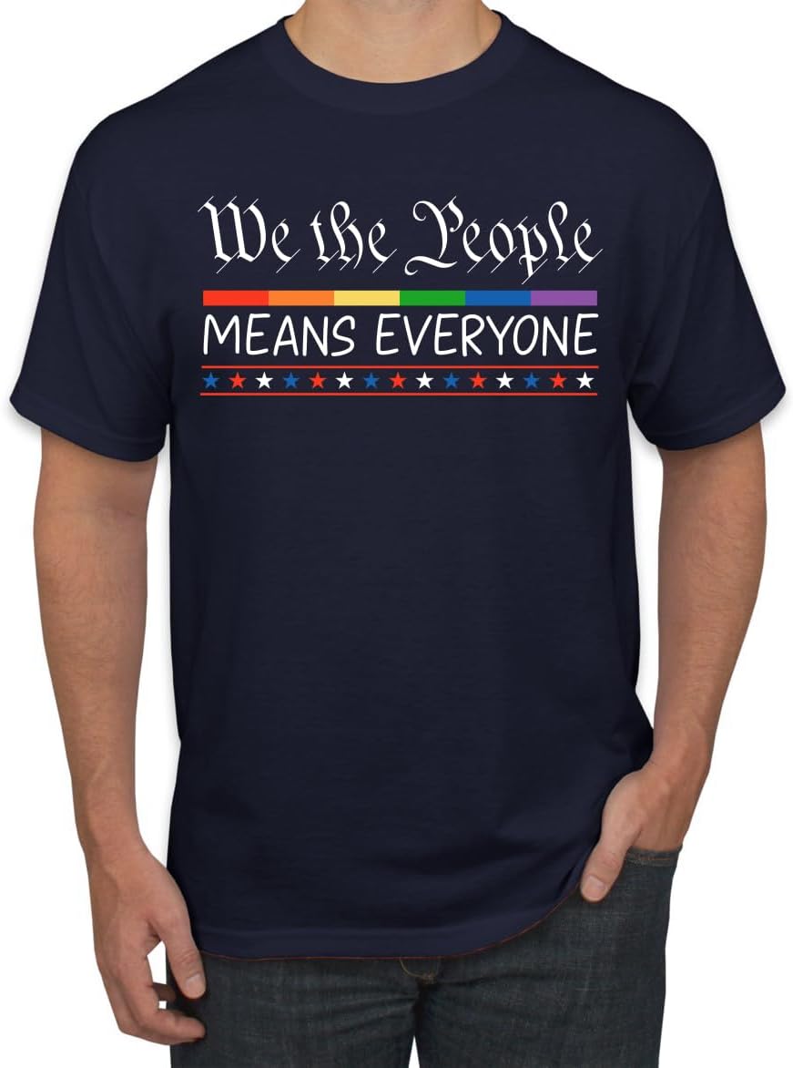 We The People Means Everyone Rainbow Lesbian Gay Bi Trans Pride LGBT Pride Men's T-Shirt - Navy