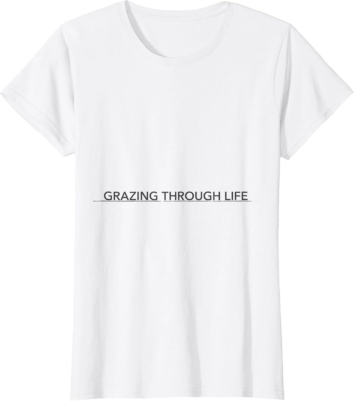 Women's Grazing Through Life Funny Cow Farm Animal Pun Humor T-Shirt - White