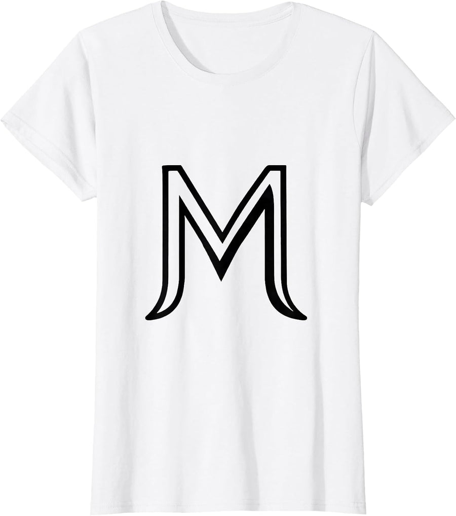 Women's Modern Capital M Phoenician Alphabet Pun Funny T-Shirt - White