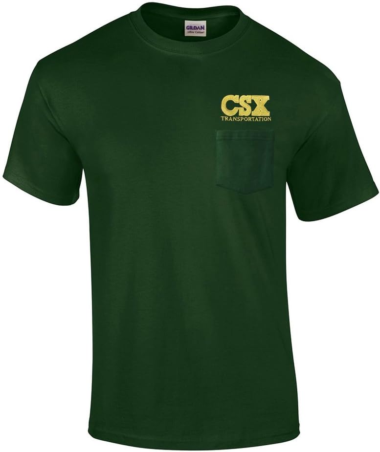 Daylight Sales CSX Transportation Embroidered Pocket Tee [p22] - Forest Green
