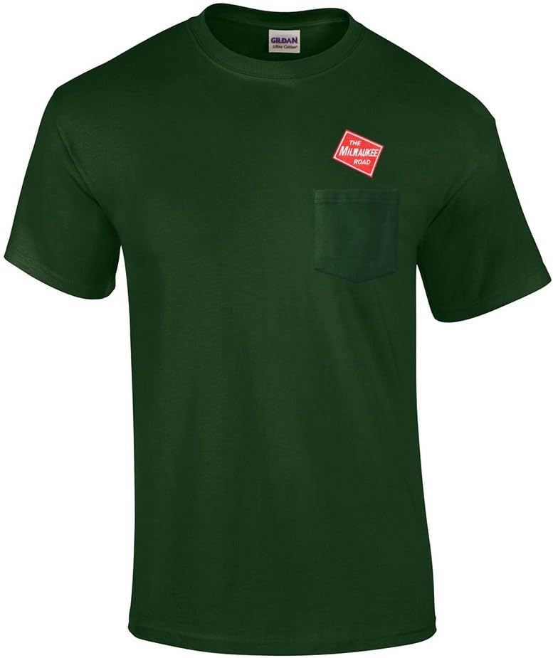 Milwaukee Road Embroidered Pocket Tee [p08] - Forest Green