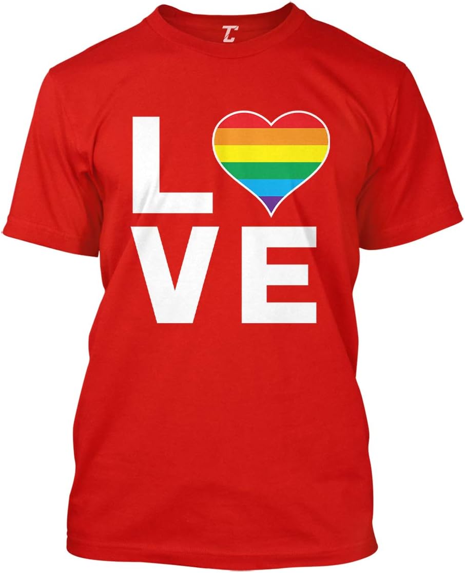 Love Rainbow Heart - Gay Pride LGBTQ Men's T-Shirt - Red