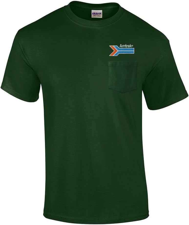 Amtrak Arrow Embroidered Pocket Tee [p221] - Forest Green