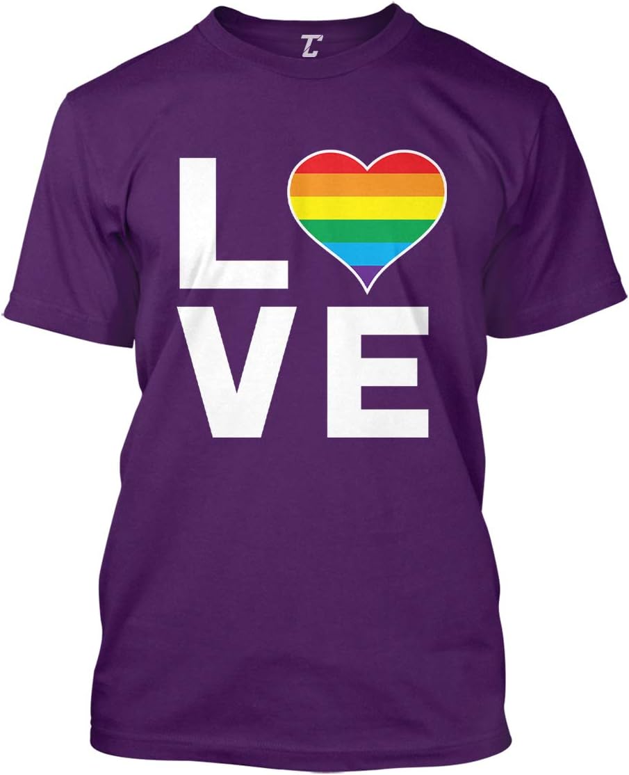 Love Rainbow Heart - Gay Pride LGBTQ Men's T-Shirt - Purple