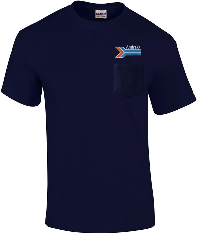 Amtrak Arrow Embroidered Pocket Tee [p221] - Navy