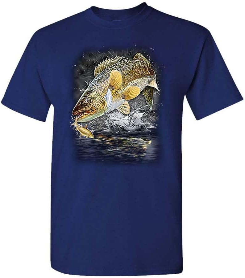 The Goozler Jumping Walleye - Angler Fishing Fisherman Lake - Unisex T-Shirt - Navy