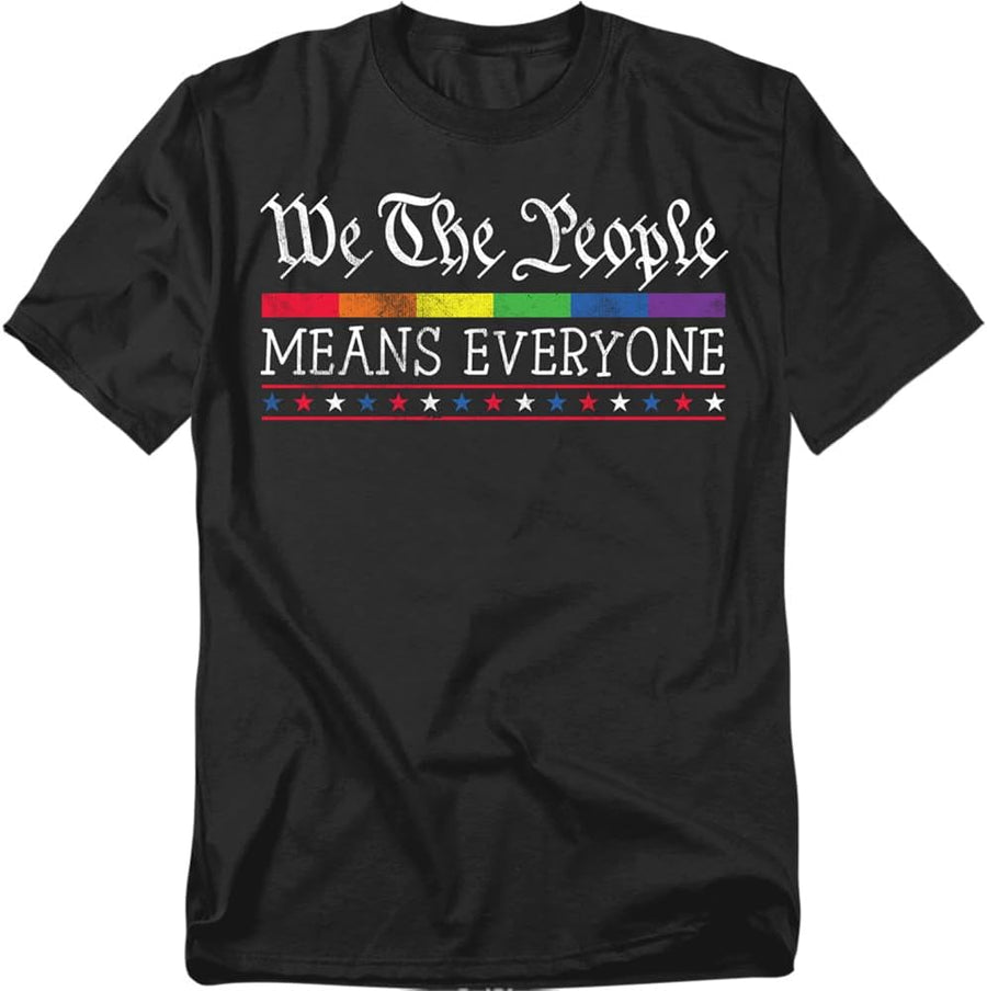Popfunk We The People Spectrum Pride –, Inclusive LGBTQ+ T-Shirt, Unisex - Black