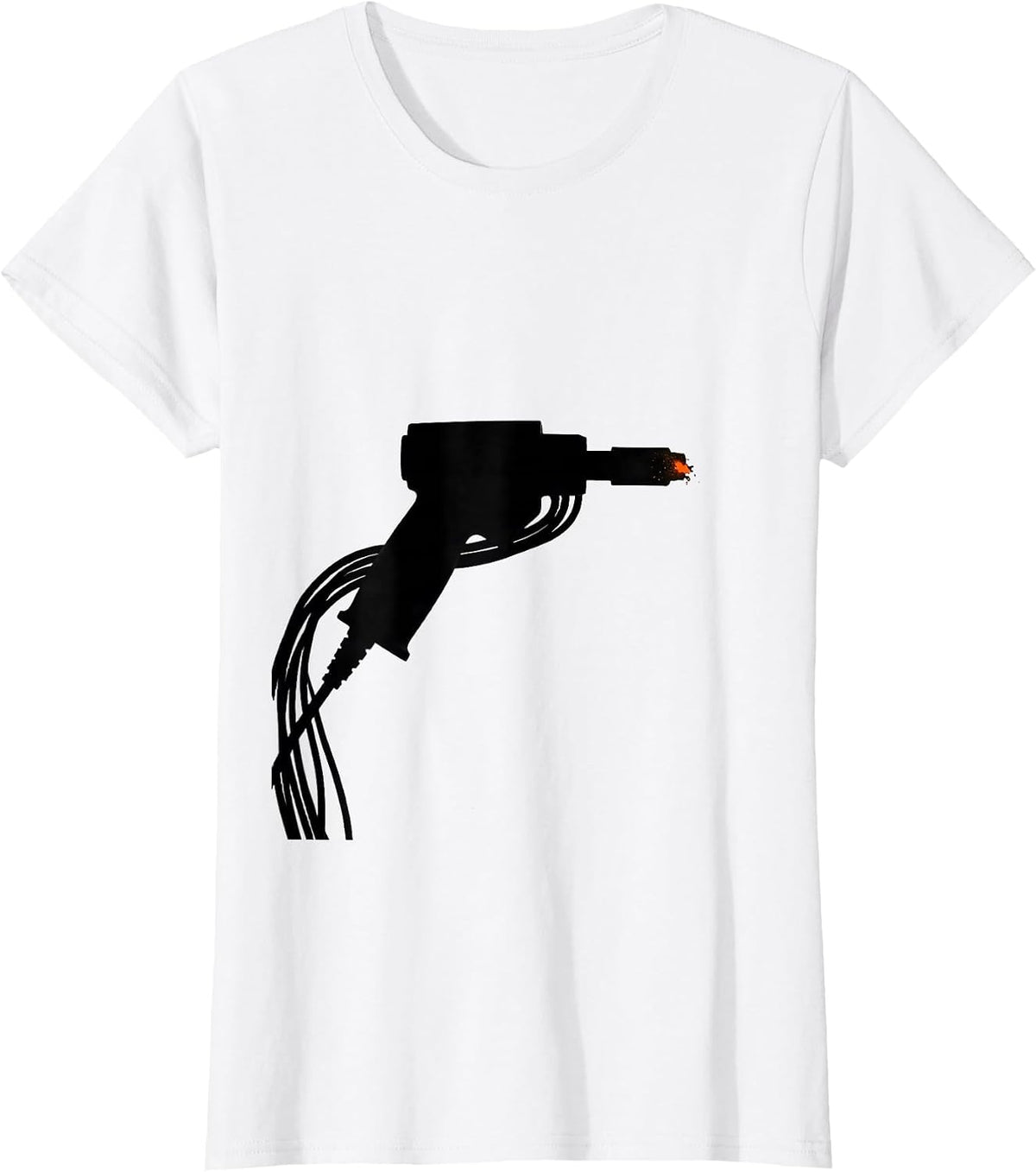 Women's MIG Welding Gun Minimalist Welder Trade Humor T-Shirt - White