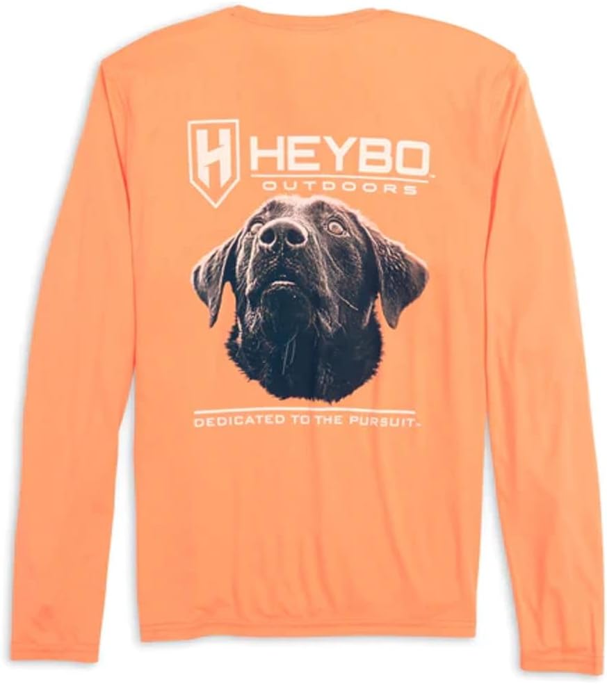 Heybo Outdoors Hunting and Fishing Reef Performance Adult LS T-Shirt 30+ UPF Performance Fabric - Salmon