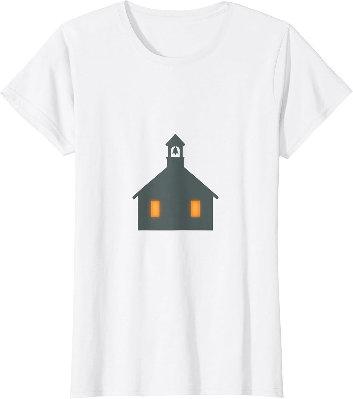 Third Grade Teacher Schoolhouse Dusk Illustration T-Shirt - White