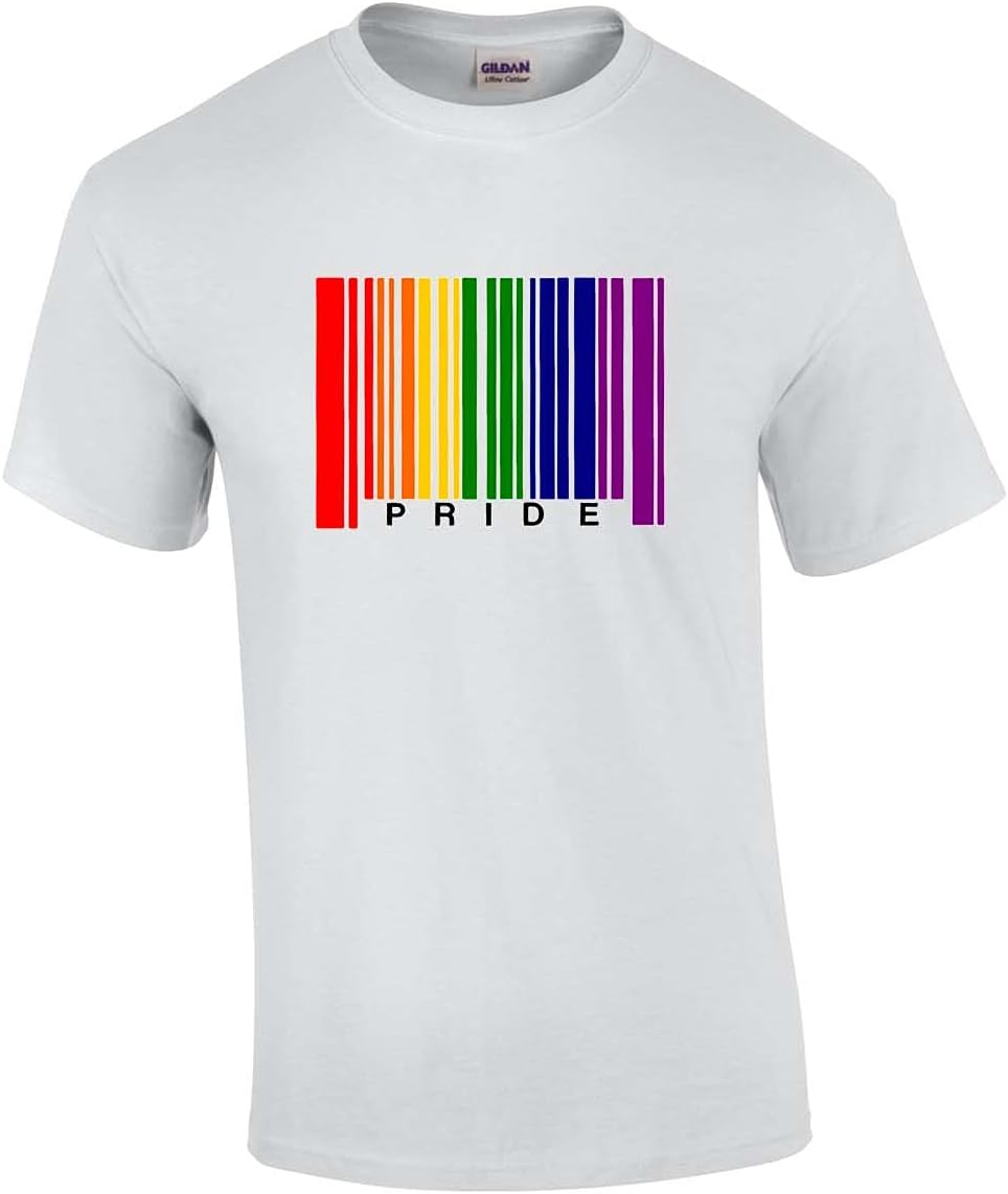 Trenz Shirt Co. Pride Rainbow Barcode Tee - White