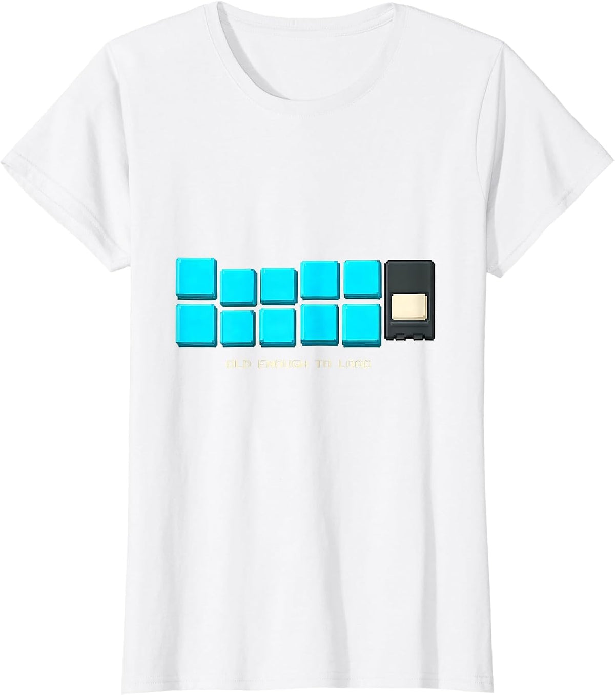 Old Enough To Load Pixel Art Retro Gaming Funny Gamer T-Shirt - White