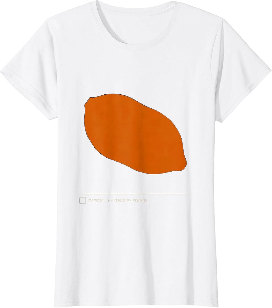 Women's Officially A Grumpy Potato Funny Sweet Potato Couple T-Shirt - White