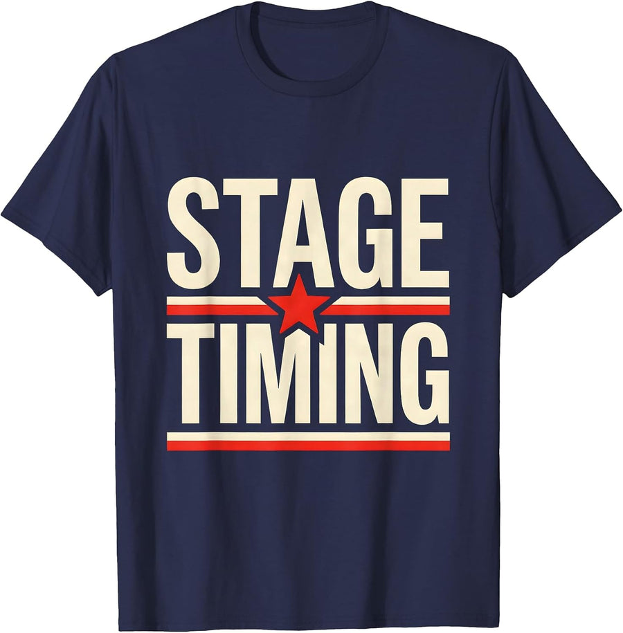 Stage Timing Minimalist Patriotic RC Car Racing Drag Strip T-Shirt - Navy Blue