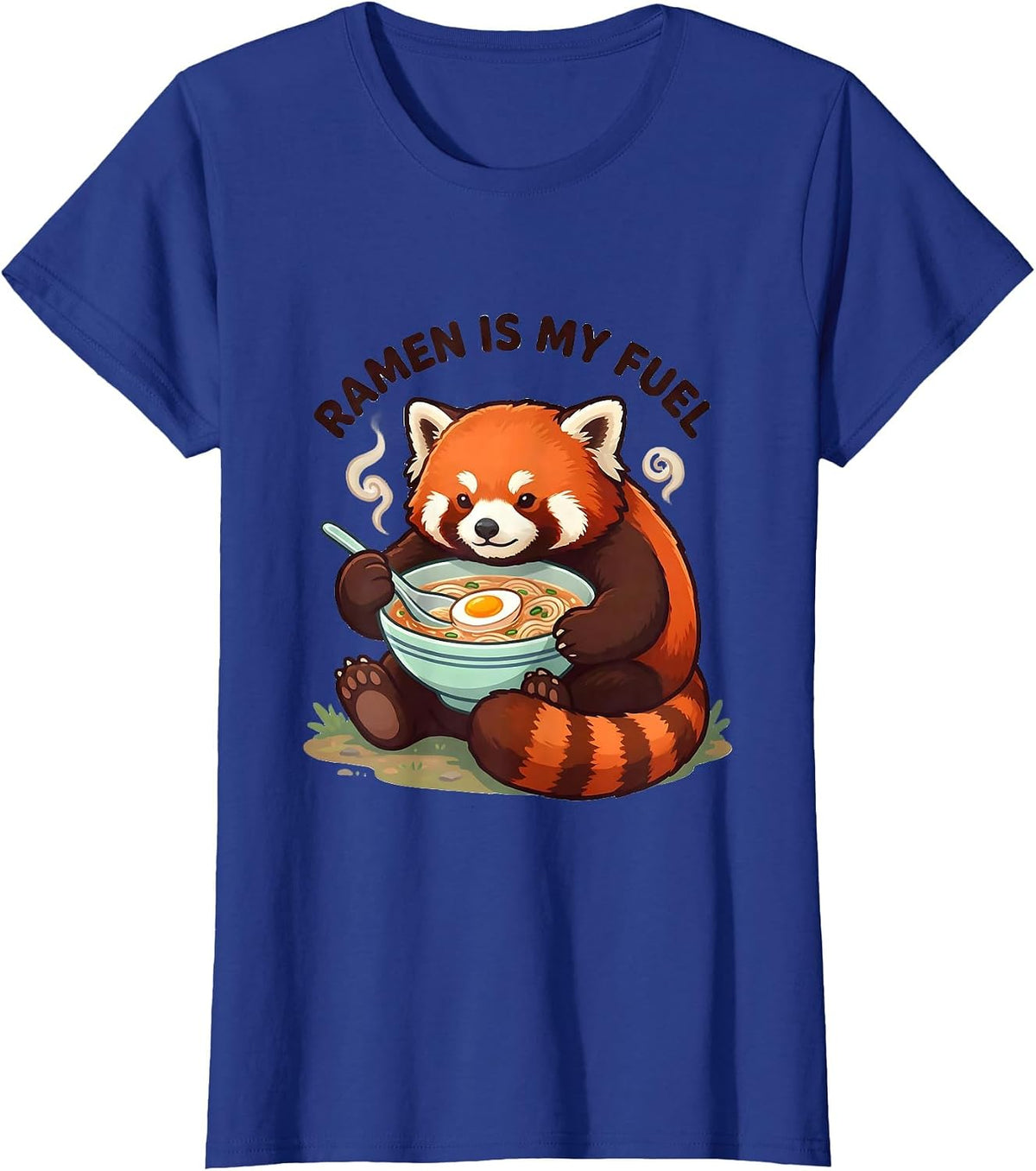 Women's Ramen Is My Fuel Cute Kawaii Panda Anime Food Lover T-Shirt - Royal Blue