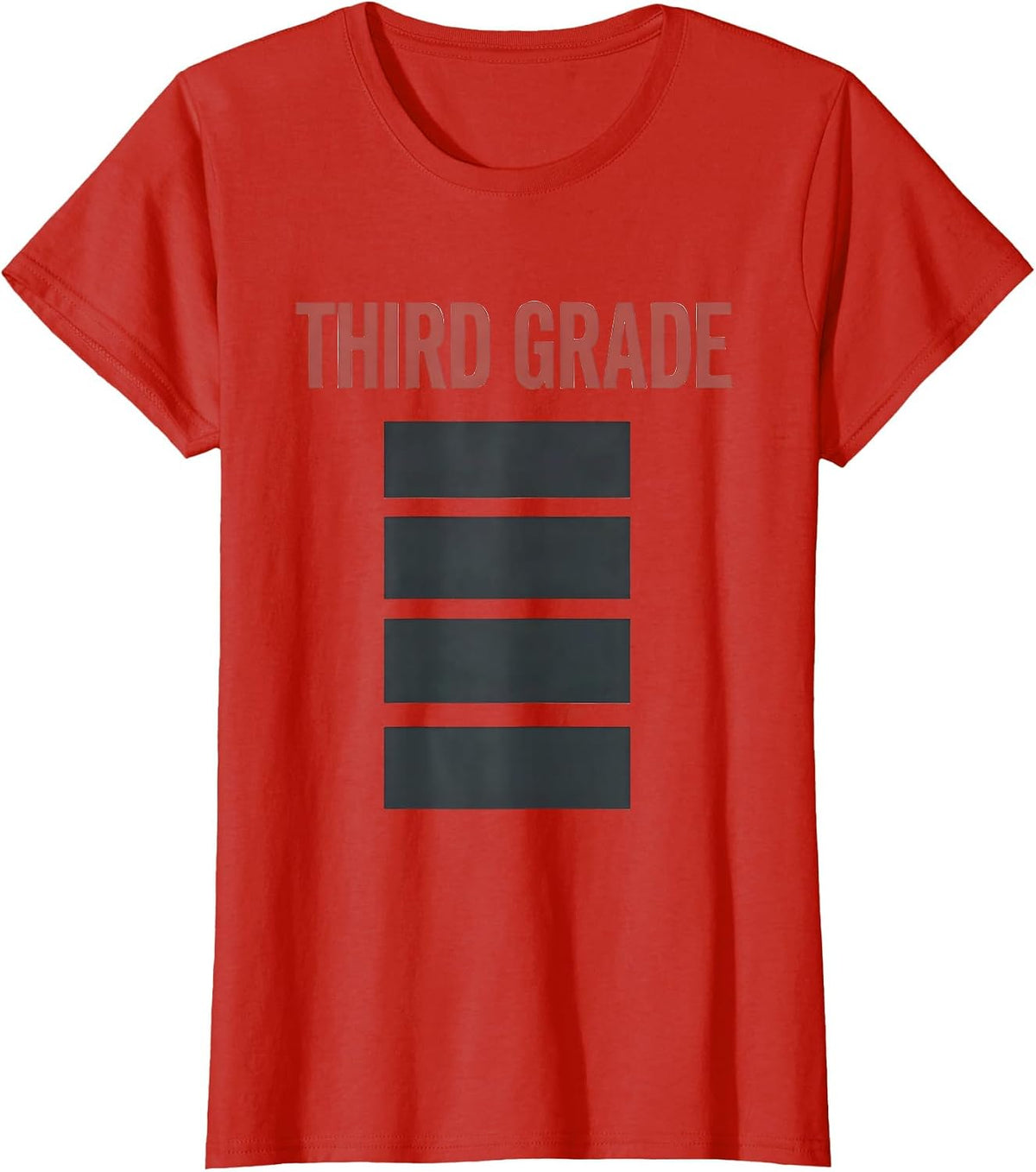 Women's Third Grade Minimalist Back To School Teacher Student T-Shirt - Red