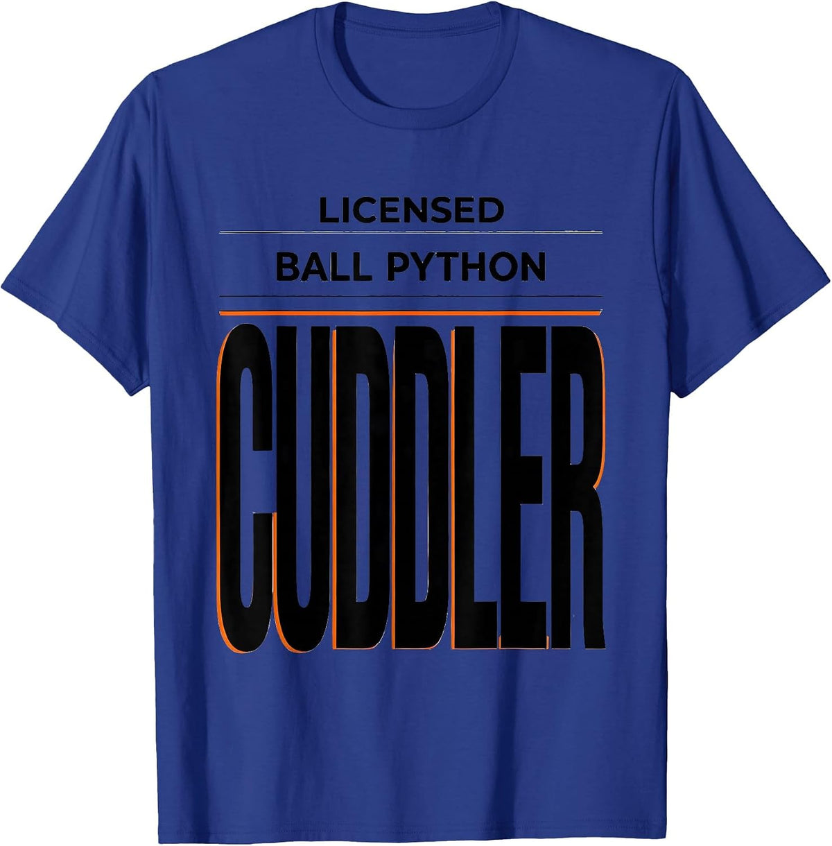 Licensed Ball Python Cuddler Funny Reptile Lover Gift T-Shirt - Royal Blue