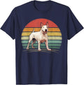 Bull Terrier Dog Retro Style Distressed Vintage Bull Terrier T-Shirt - Navy Blue