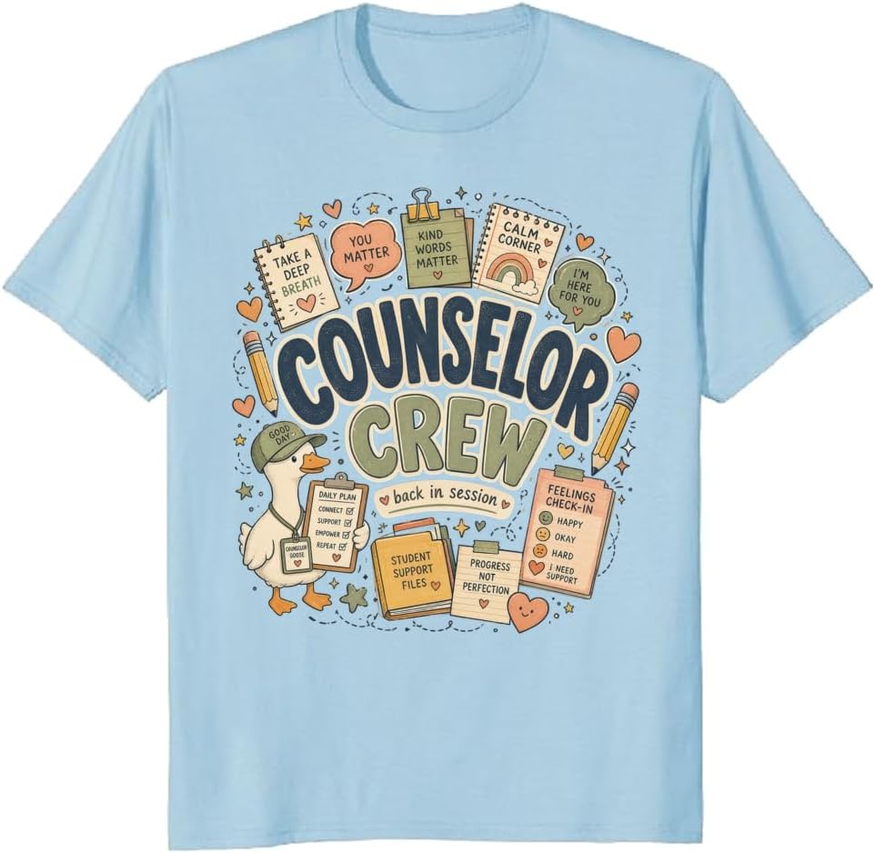 Counselor Crew T-Shirt School Support Staff Spirit Graphic Tee - S6