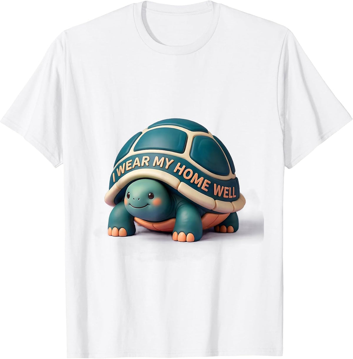 I Wear My Home Well Cute Kawaii Tortoise Pet Lover Humor T-Shirt - White