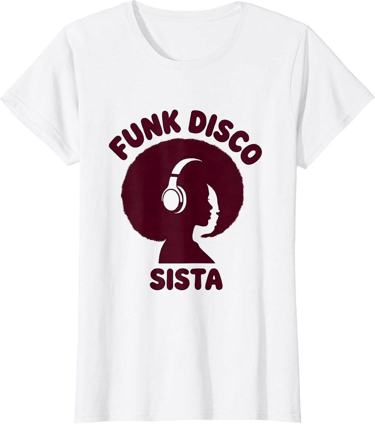 Women's Funk Disco Sista Retro 70s Afro Soul Funk Party T-Shirt - White