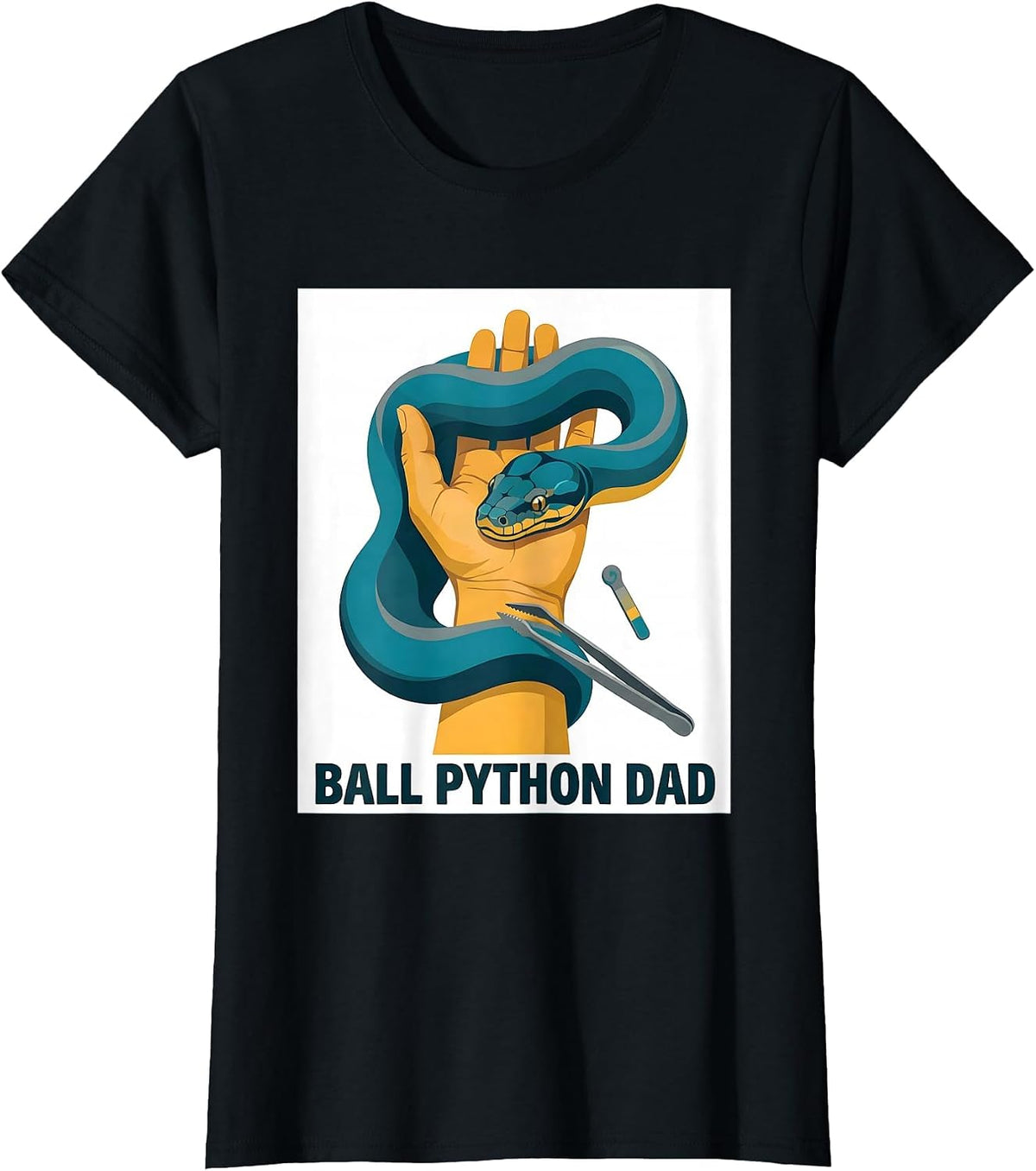 Ball Python Dad Funny Reptile Keeper Snake Lover Humor T-Shirt - Black