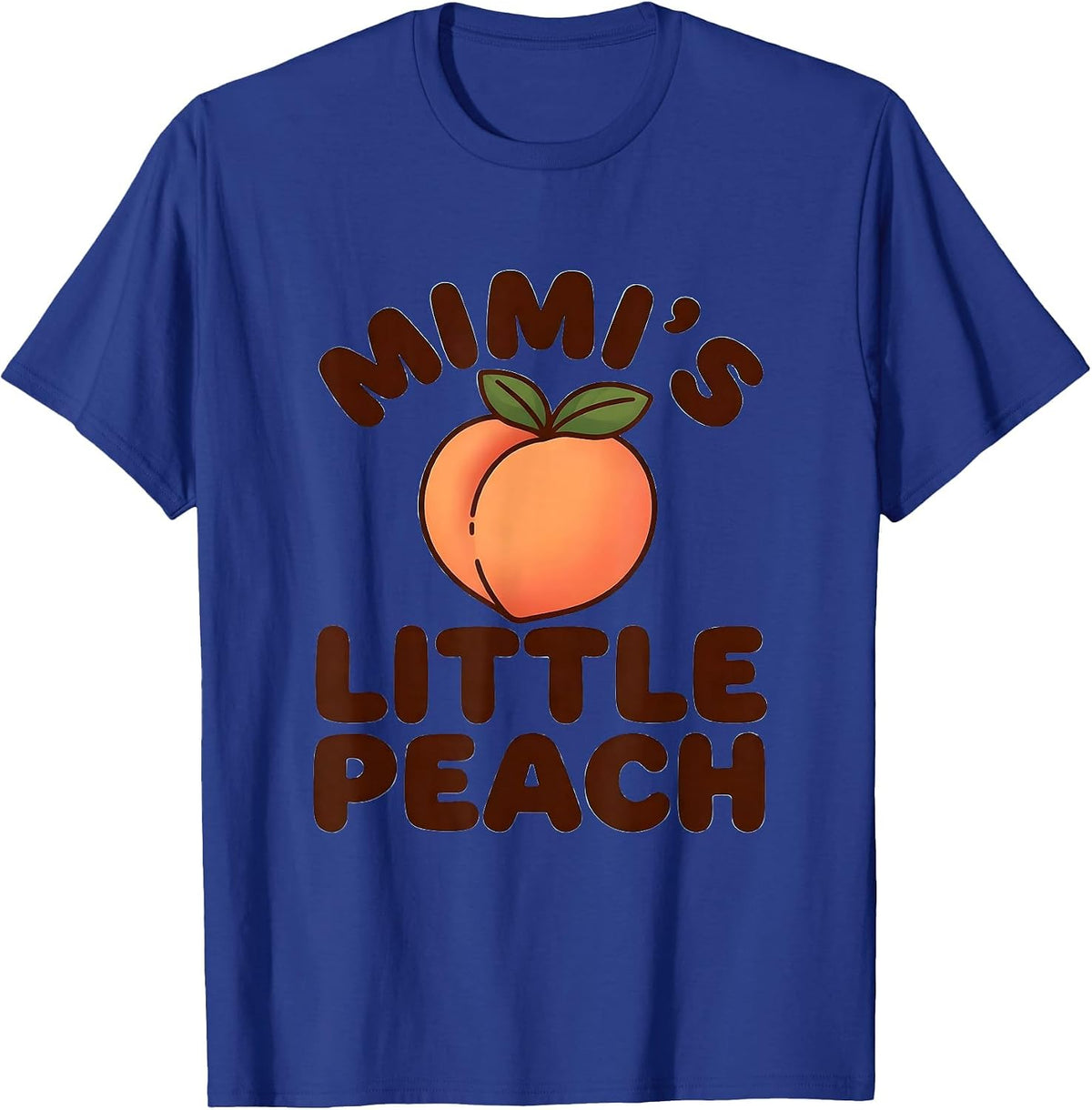 Mimi's Little Peach Funny Family Food-Pun Humor T-Shirt - Royal Blue