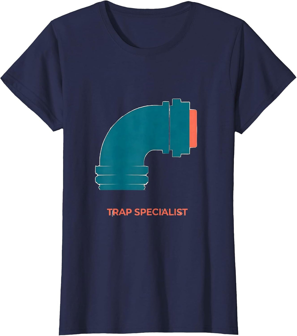 Women's Trap Specialist Funny Plumber Pipefitter Occupation Humor T-Shirt - Navy Blue