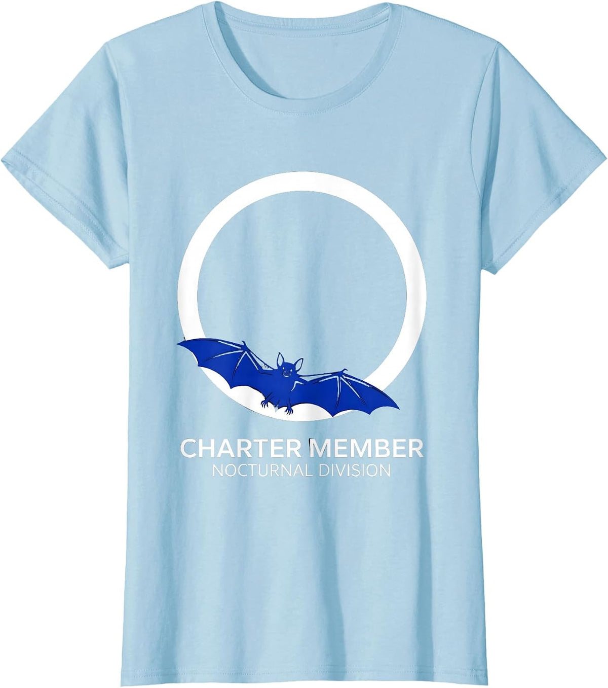 Charter Member Nocturnal Division Bat Lover Wildlife T-Shirt - Baby Blue
