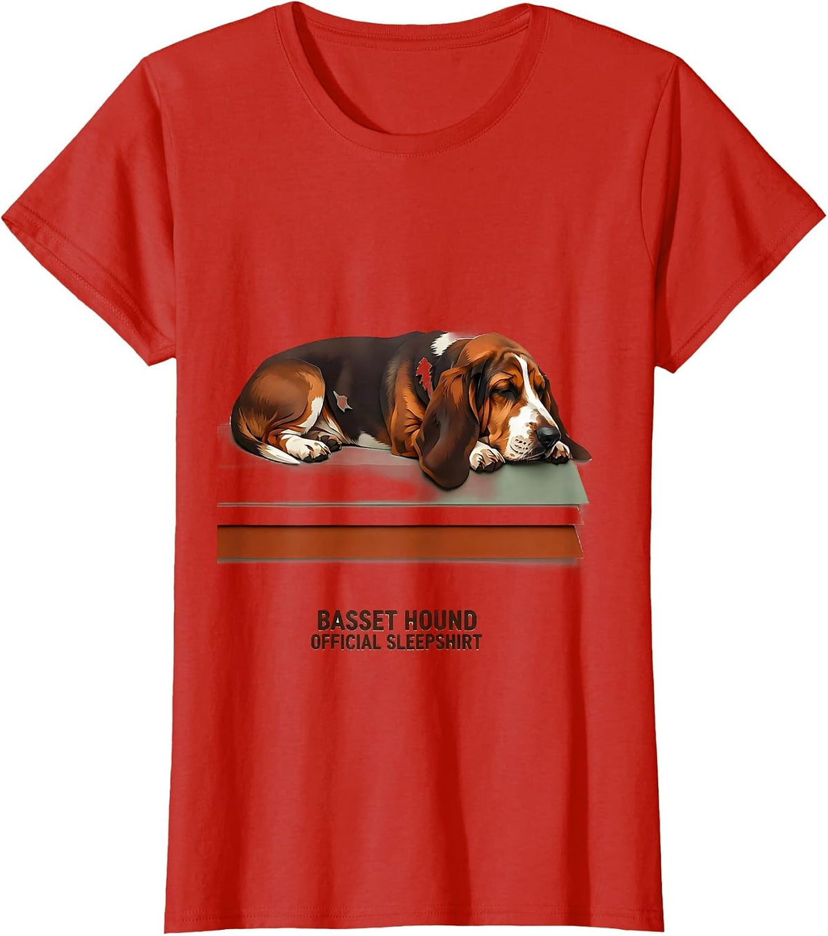 Women's Basset Hound Official Sleepshirt Funny Dog Lover Pajama T-Shirt - Red