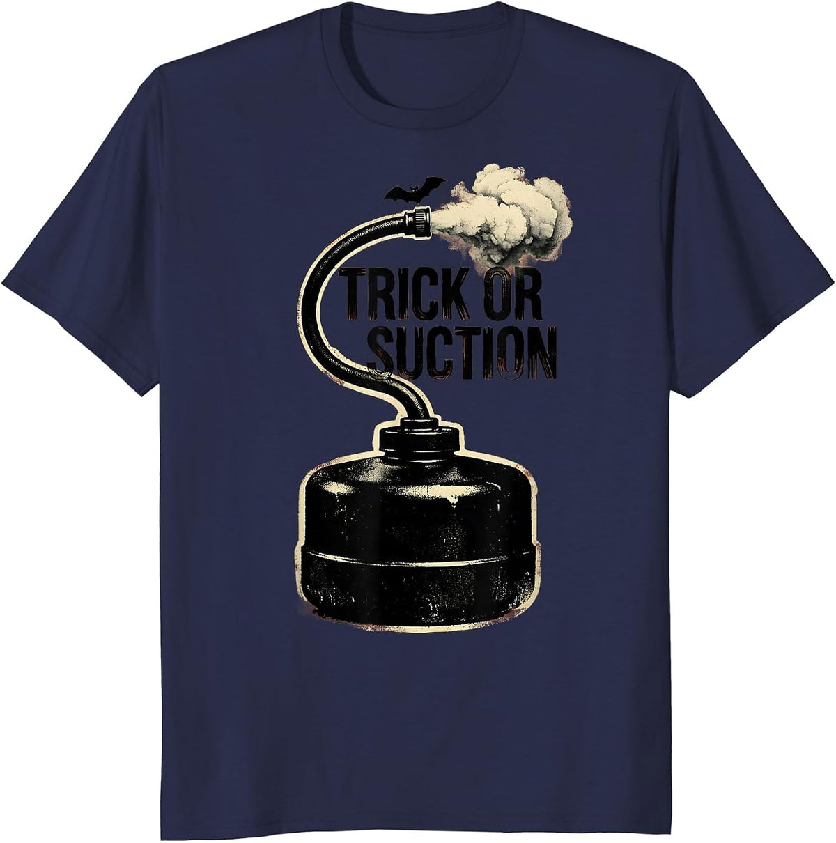 Trick Or Suction Rubber Stamp Respiratory Therapist T-Shirt - Navy Blue