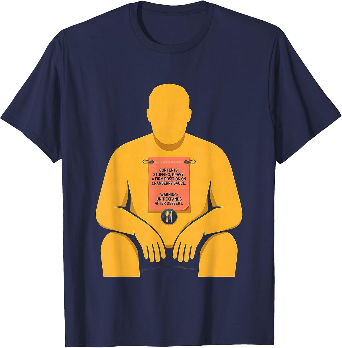 Men's Thanksgiving Nutrition Facts Food Parody Costume T-Shirt - Navy Blue