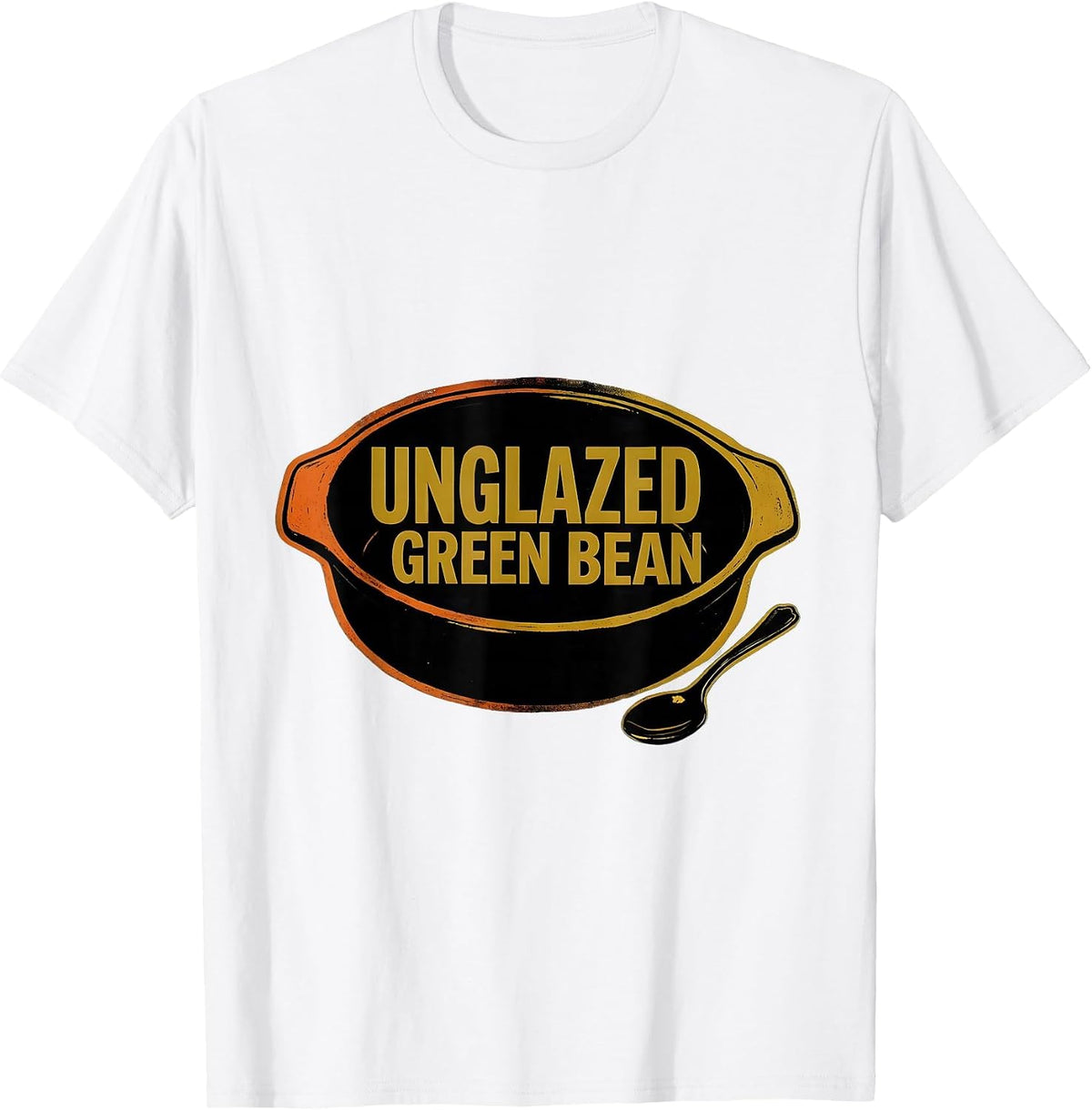 Men's Unglazed Green Bean Funny Thanksgiving Couple Matching Pun T-Shirt - White