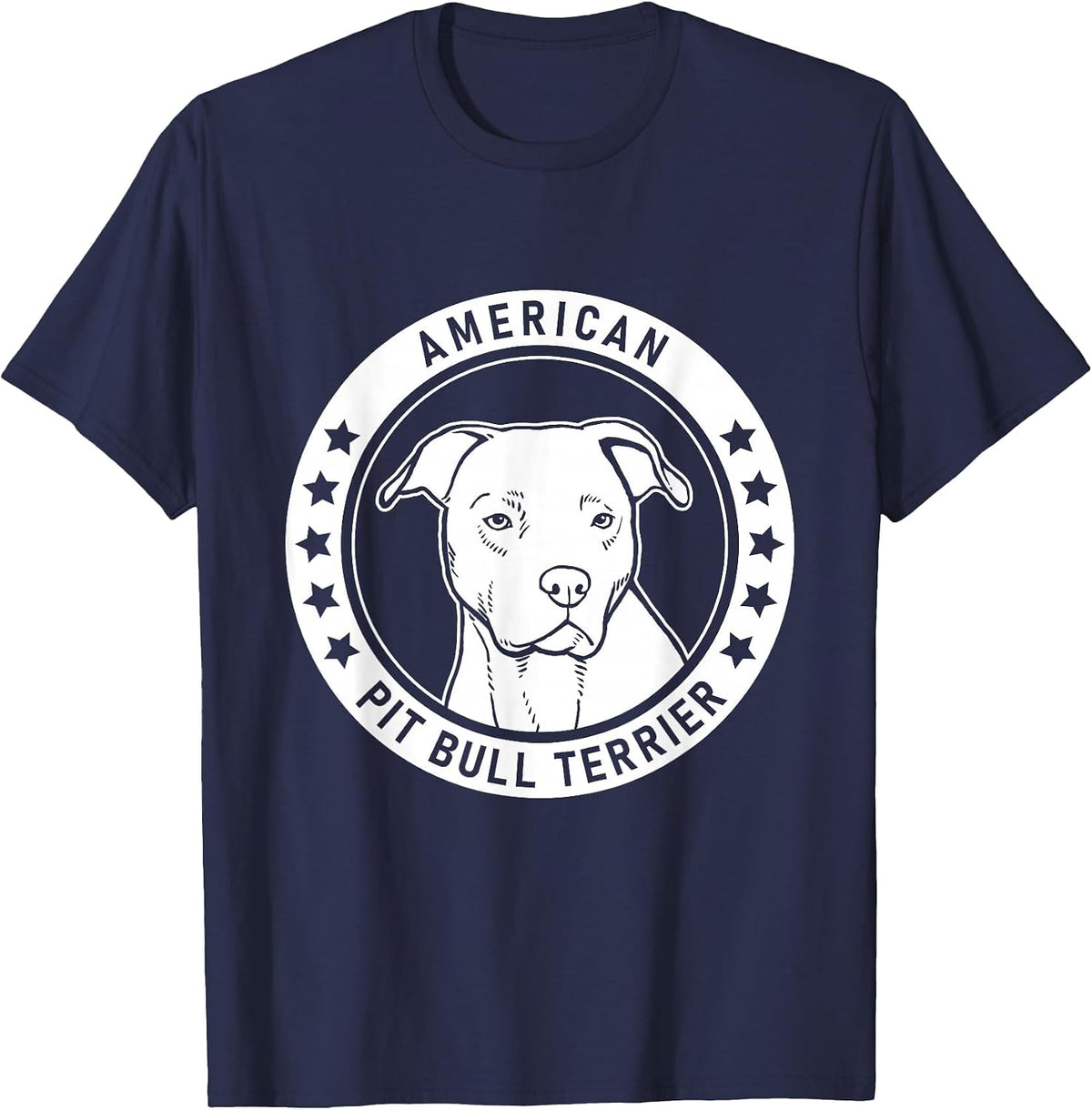 American Pit Bull Terrier Portrait T-Shirt - Navy Blue