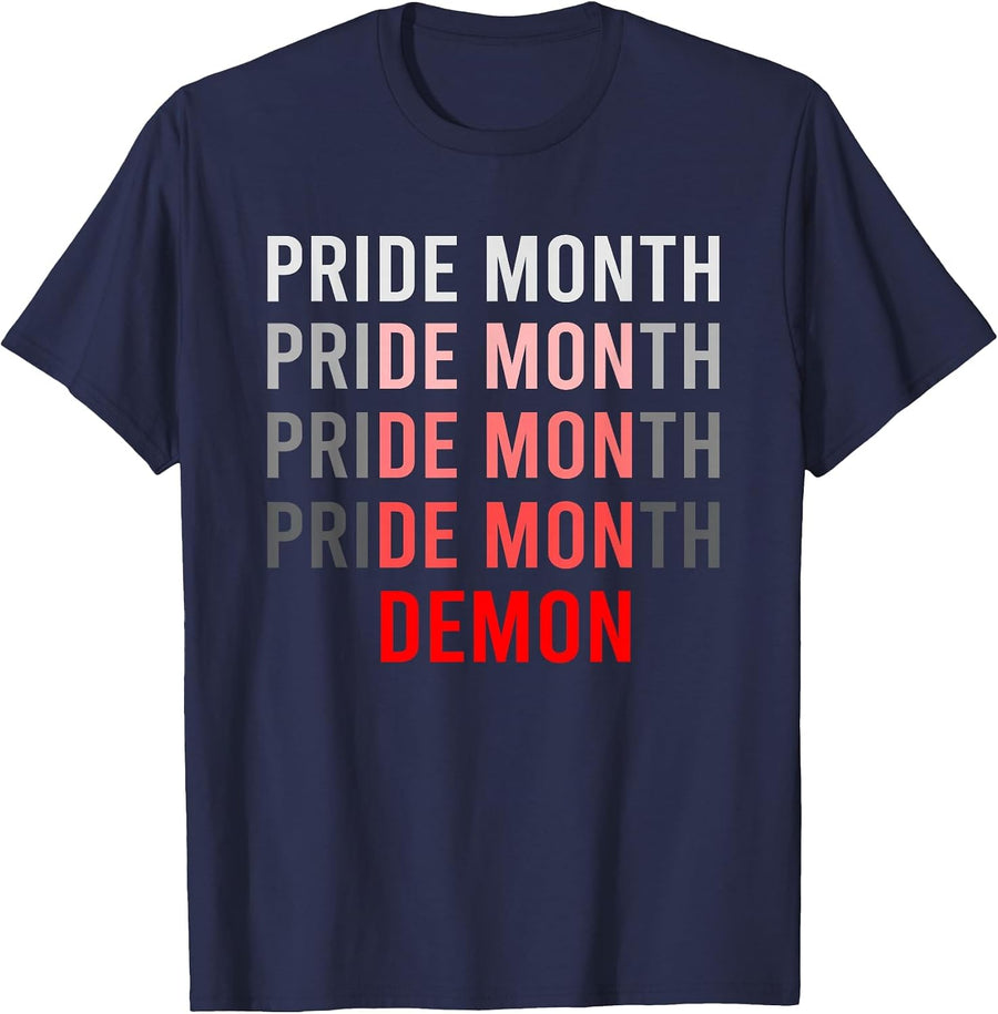 Pride Month Demon T-Shirt - Navy Blue