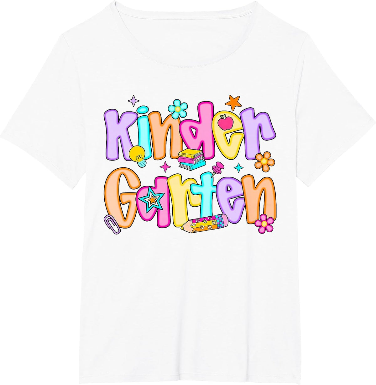 Preppy Kindergarten First Day of School Teachers Girls Boys T-Shirt - White
