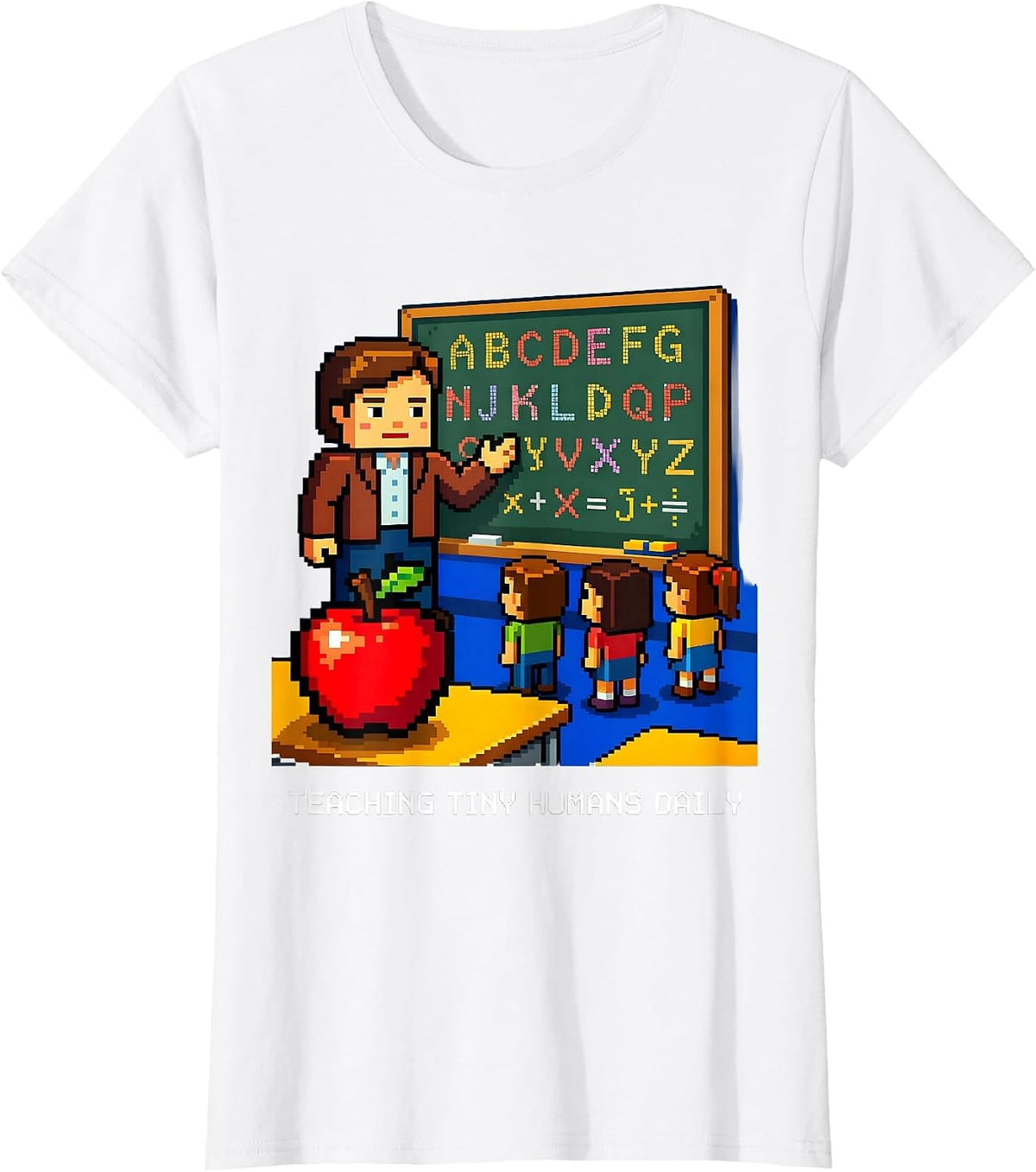 Teaching Tiny Humans Daily 3rd Grade Teacher T-Shirt - White