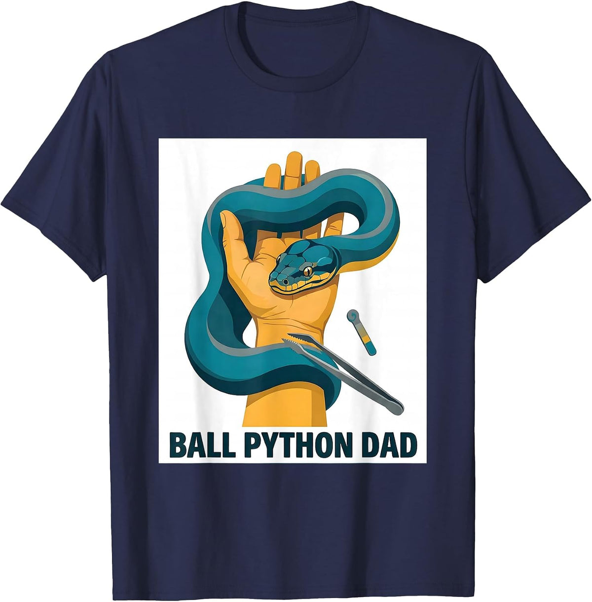 Ball Python Dad Funny Reptile Keeper Snake Lover Humor T-Shirt - Navy Blue