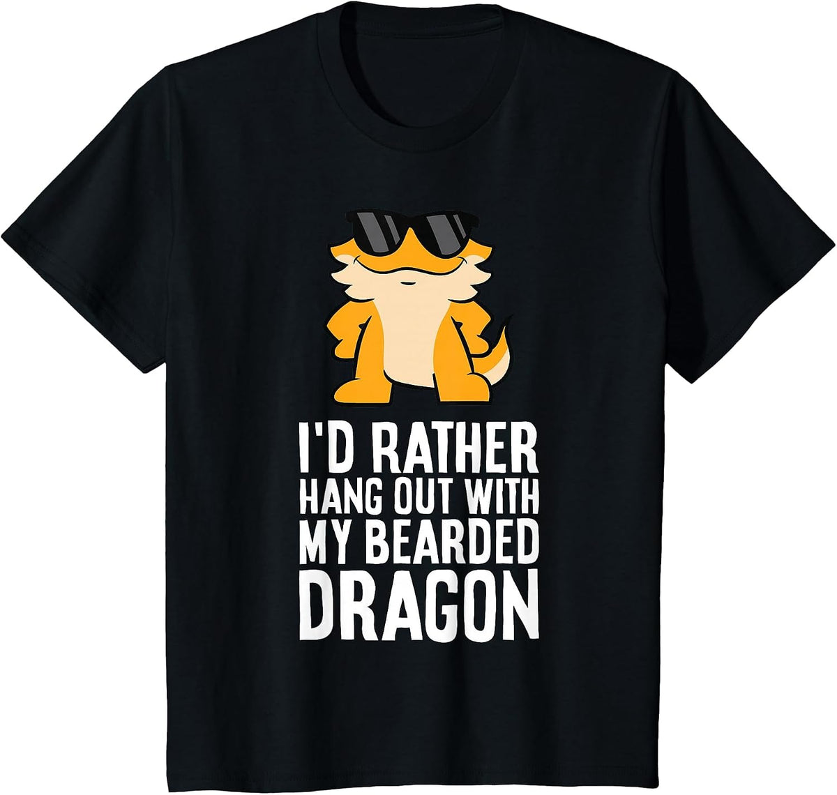 I'd Rather Hang Out with My Bearded Dragon T-Shirt - Black