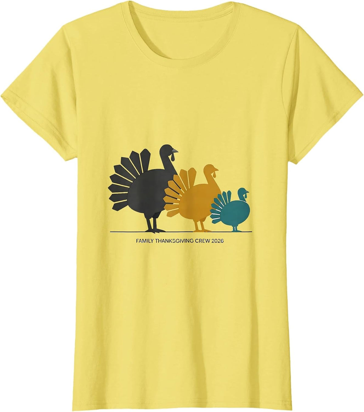 Family Thanksgiving Crew 2026 Matching Group Vintage T-Shirt - Lemon Yellow