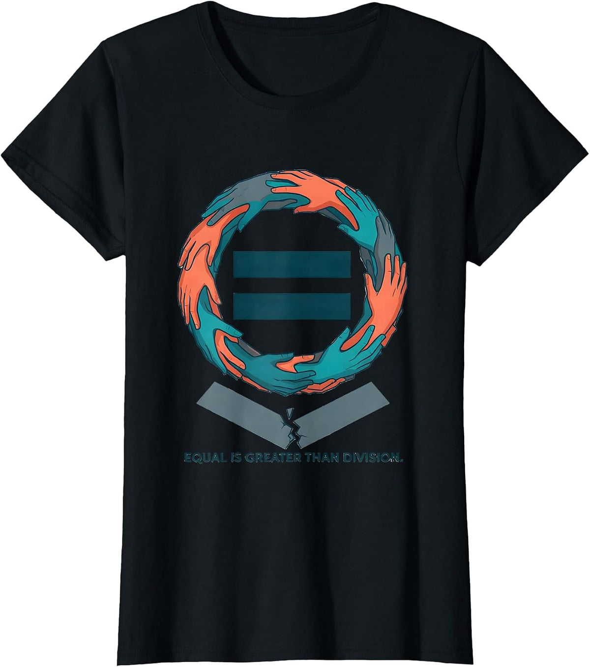 Equal Is Greater Than Division Antiracism Equality Symbol T-Shirt - Black